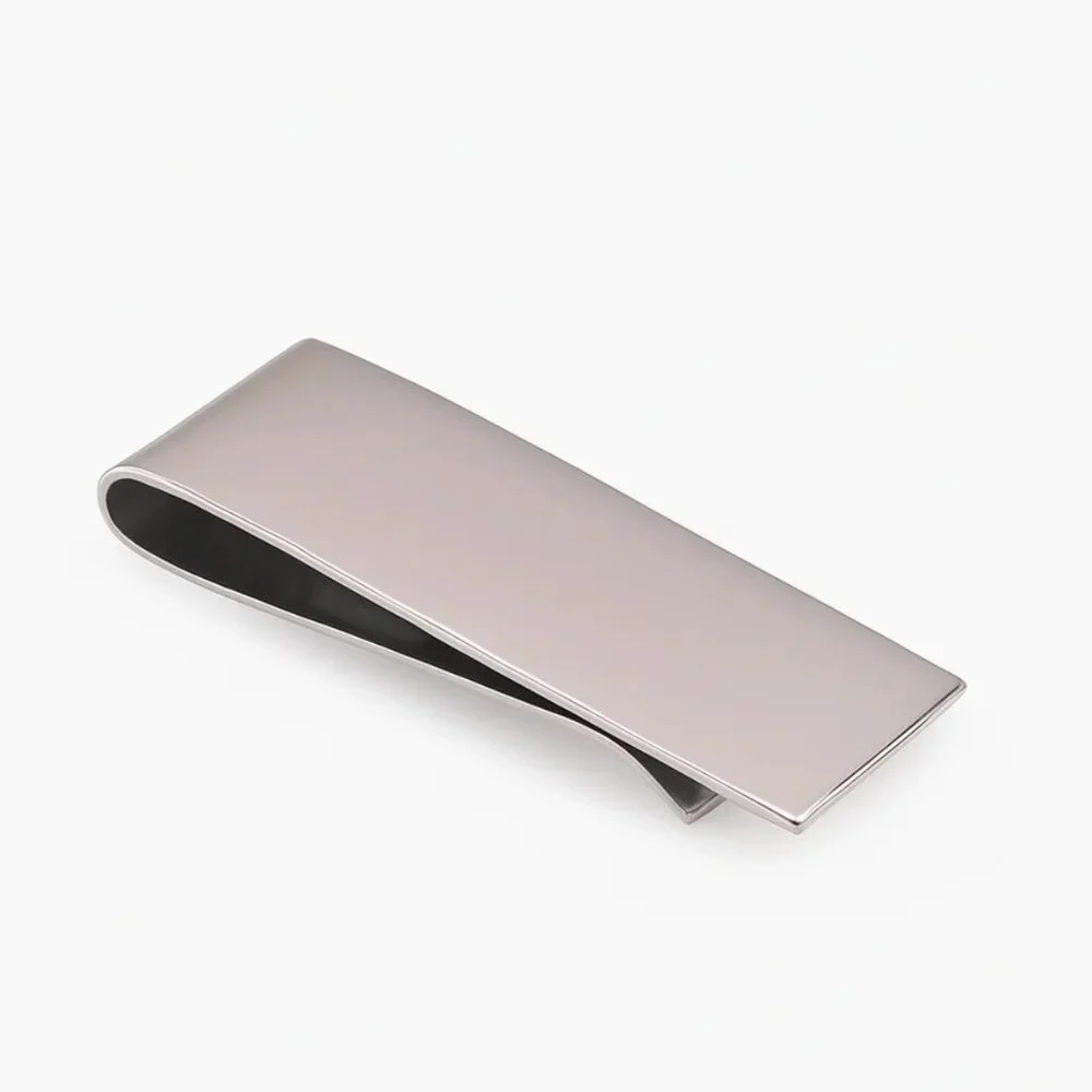 Rhodium Plated Stainless Steel Classic 18.5mm x 57mm Money Clip
